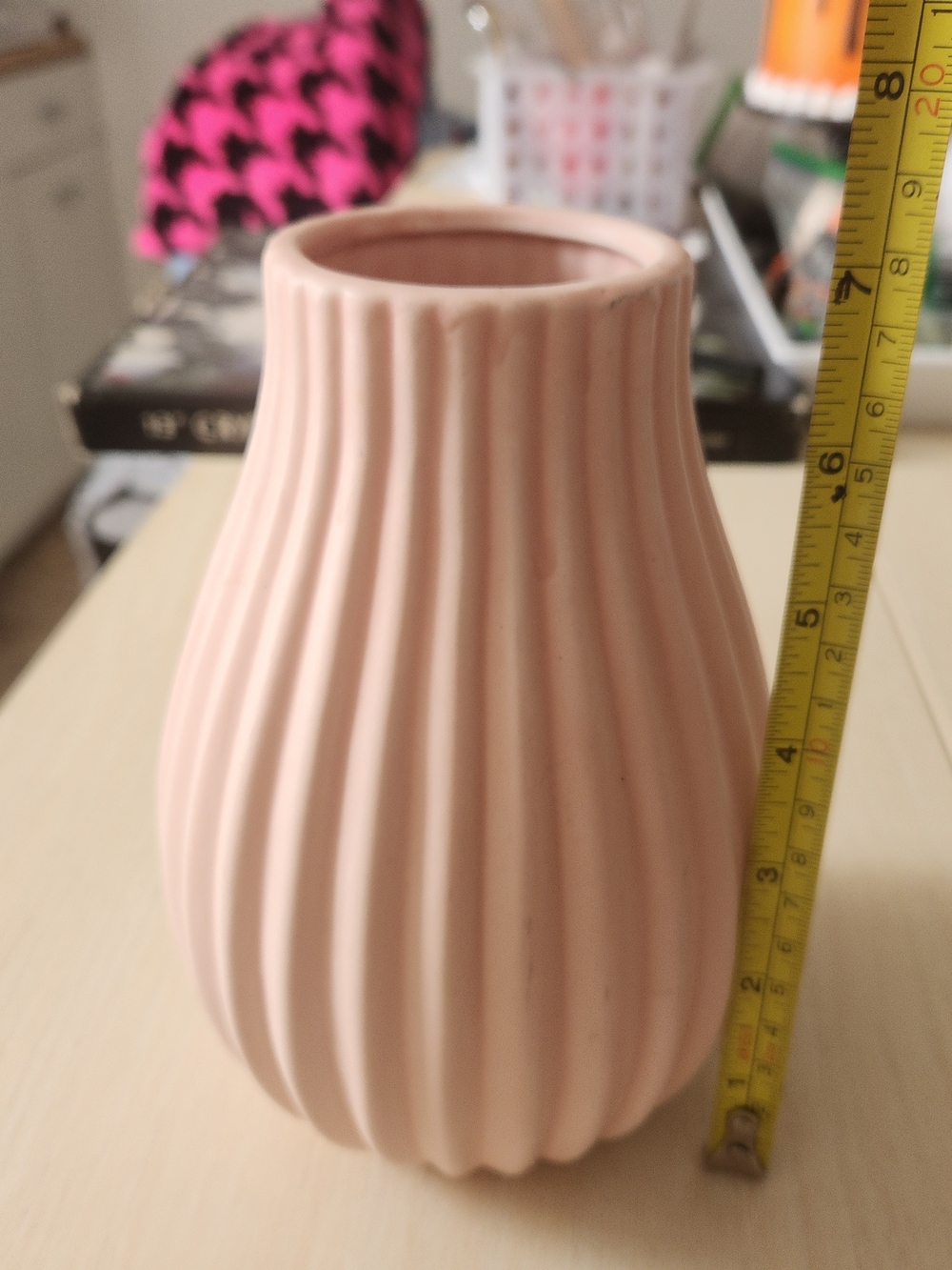 Target Blush Pink Ribbed Ceramic Vase - Picture 2 of 2
